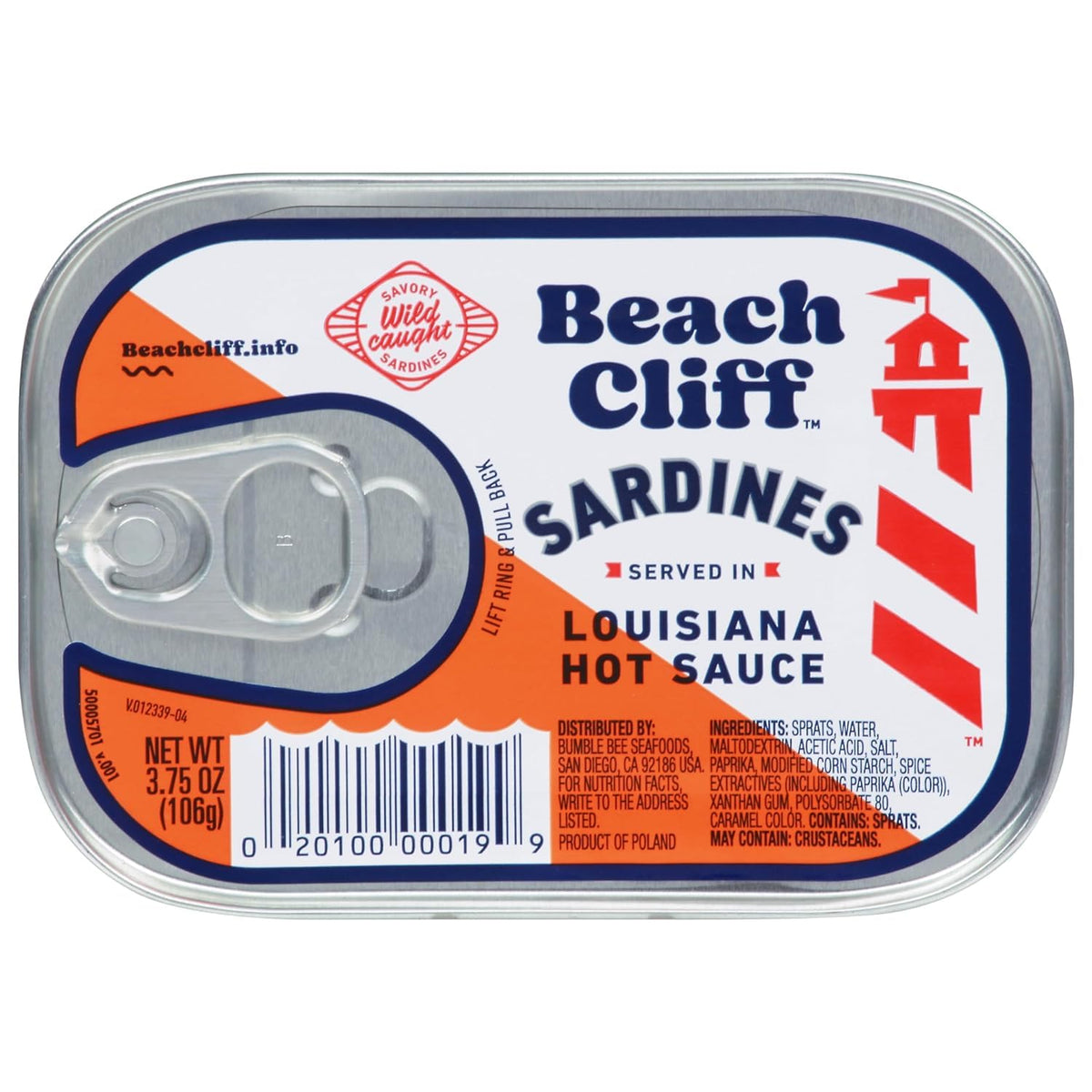 Beach Cliff Wild Caught Sardines in Water, 3.75 oz (12-Pack)
