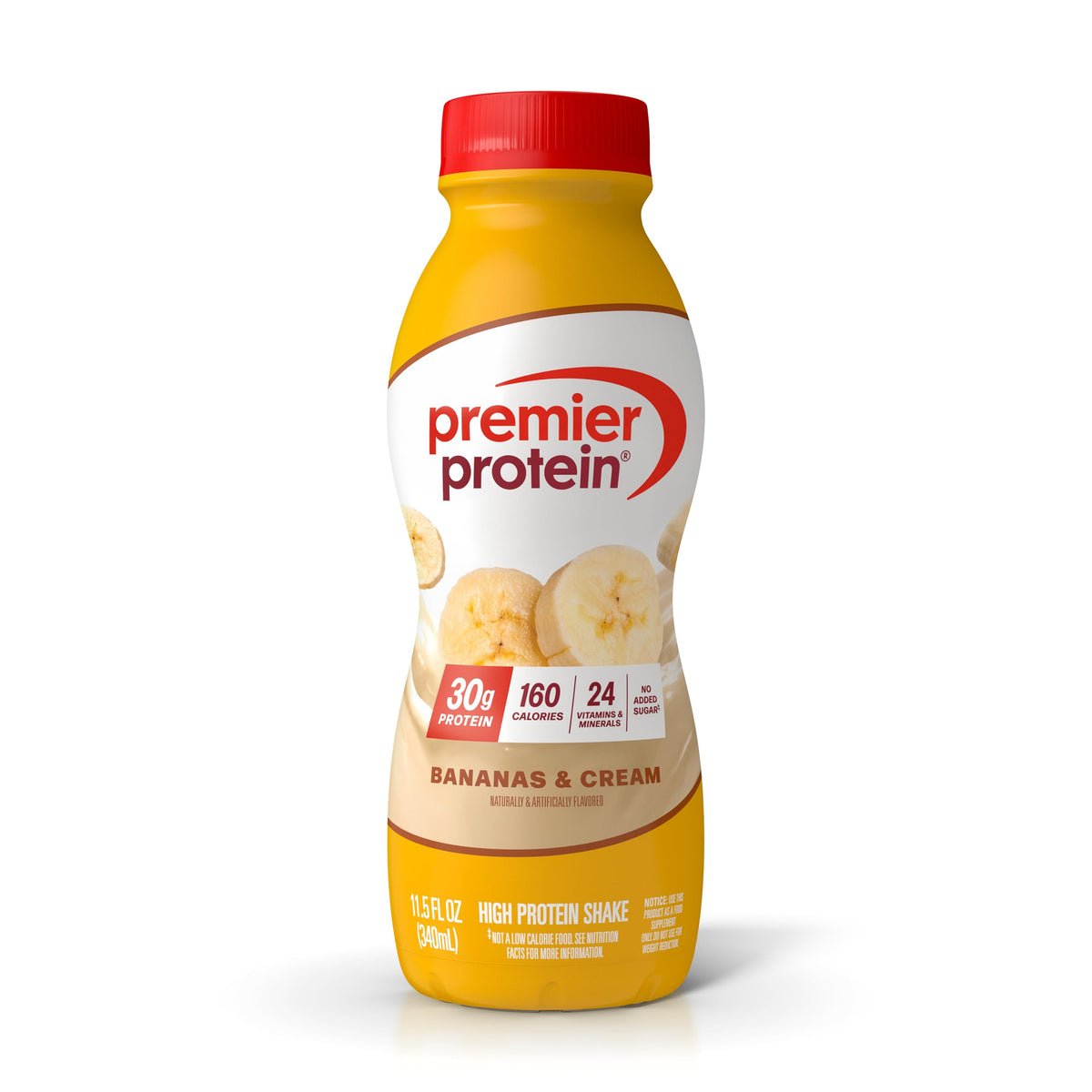 Premier Protein 30g High Protein Shake, Bananas & Cream, 12 Pack