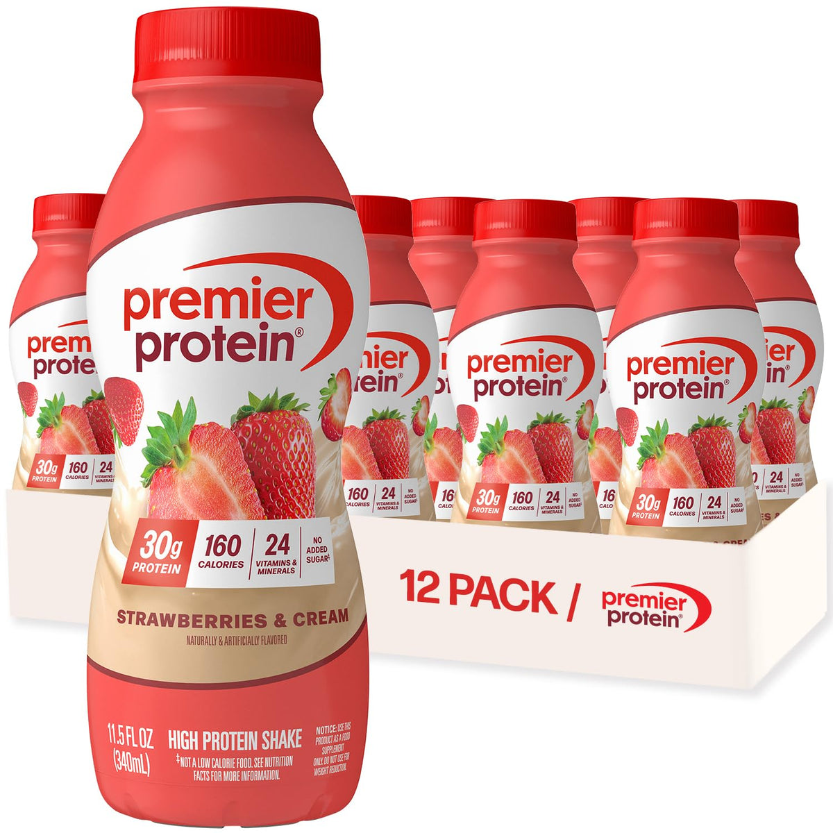 Premier Protein 30g High Protein Shake, Bananas & Cream, 12 Pack
