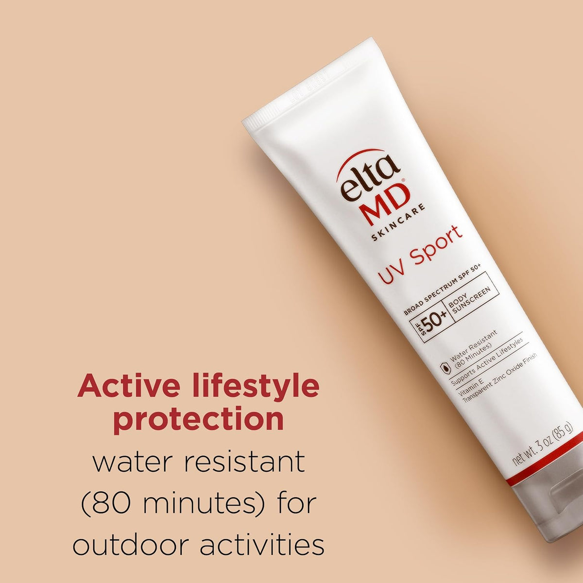 EltaMD UV Sport Sunscreen, Water and Sweat Resistant 80 Min, SPF 50