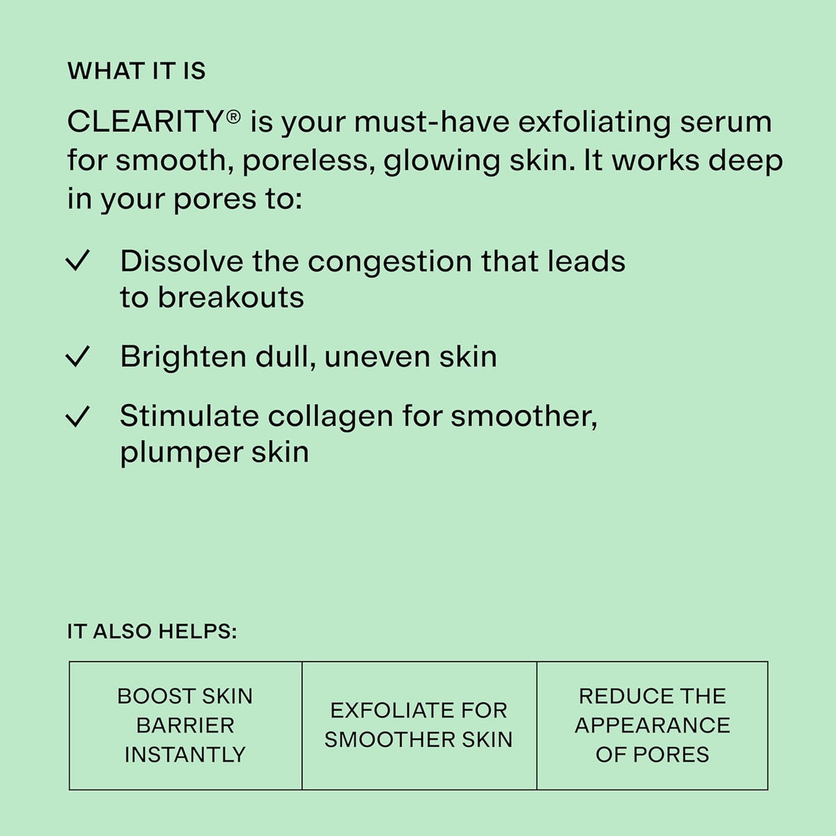 CLEARSTEM - CLEARITY The Blackhead Dissolver Mandelic Acid Serum - Vitamin C, Turmeric, Collagen Boost - All Skin Types - Facial Skin Care Products - Gluten Free, Cruelty Free - 1.35 Fl Oz / 40ml