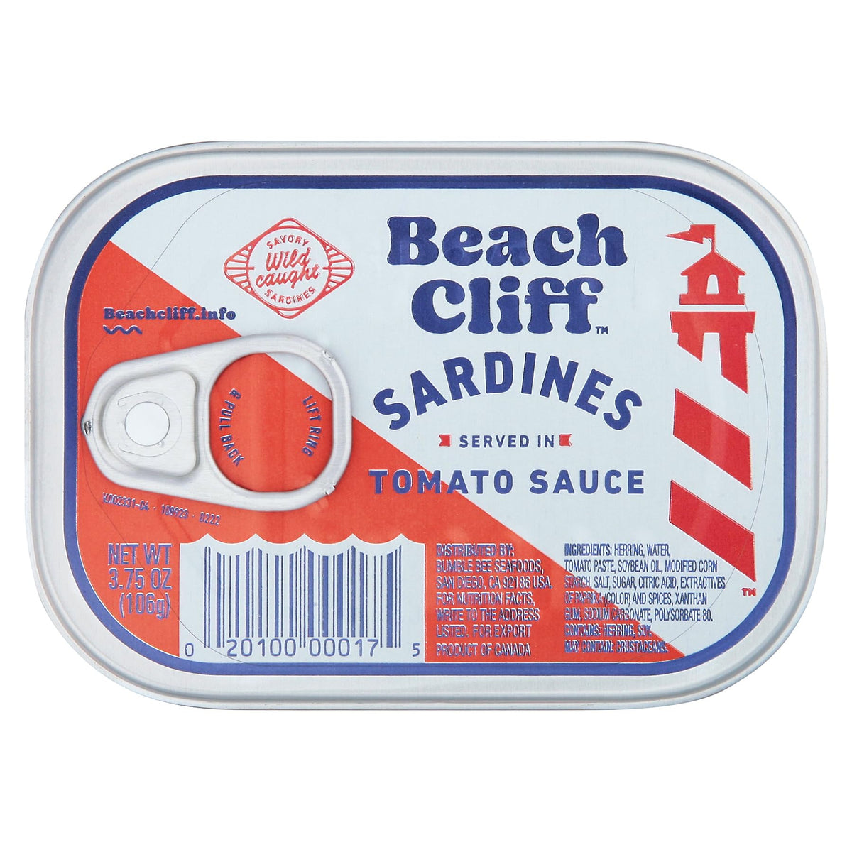 Beach Cliff Wild Caught Sardines in Water, 3.75 oz (12-Pack)