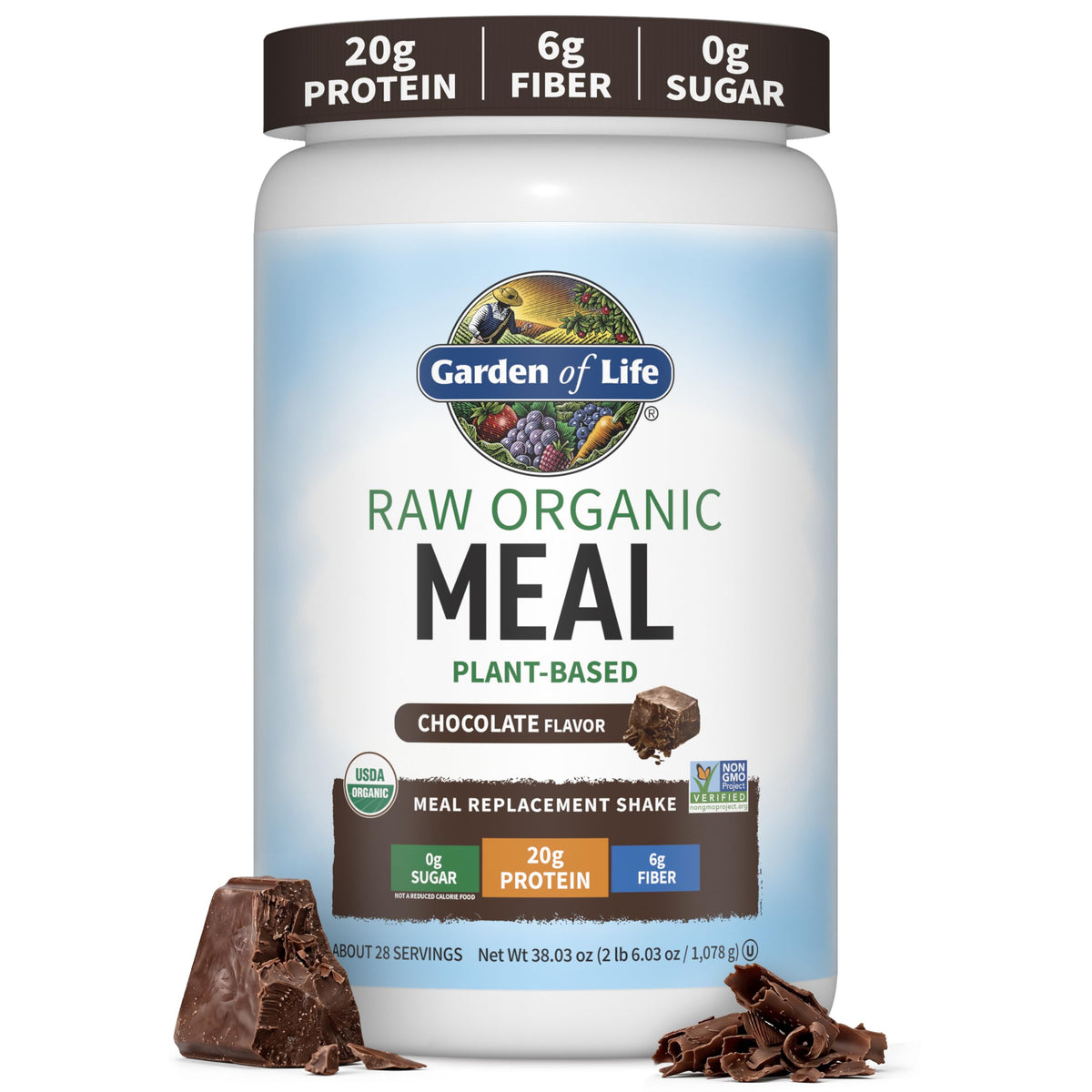 Garden of Life Raw Organic Meal Protein Powder, Vanilla, 28 Servings