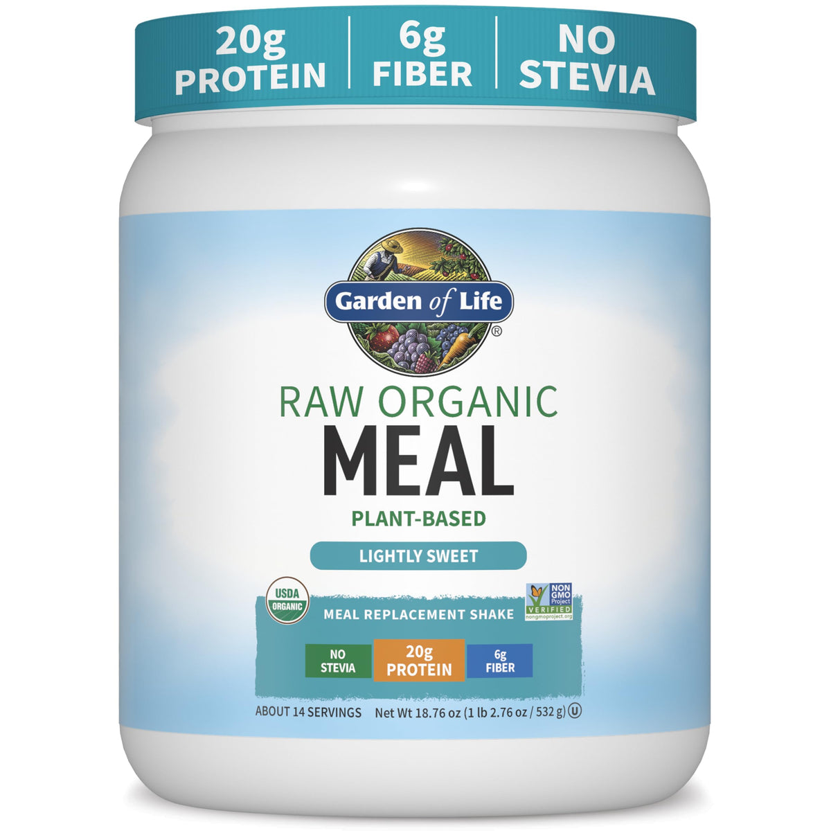 Garden of Life Raw Organic Meal Protein Powder, Vanilla, 28 Servings