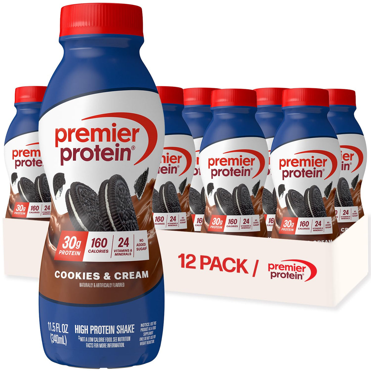 Premier Protein 30g High Protein Shake, Bananas & Cream, 12 Pack