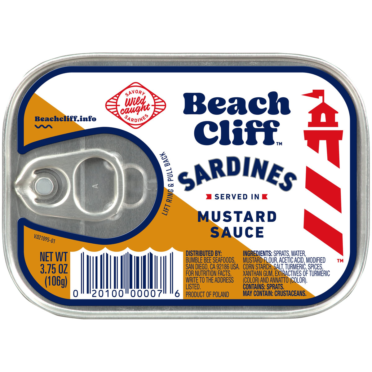 Beach Cliff Wild Caught Sardines in Water, 3.75 oz (12-Pack)