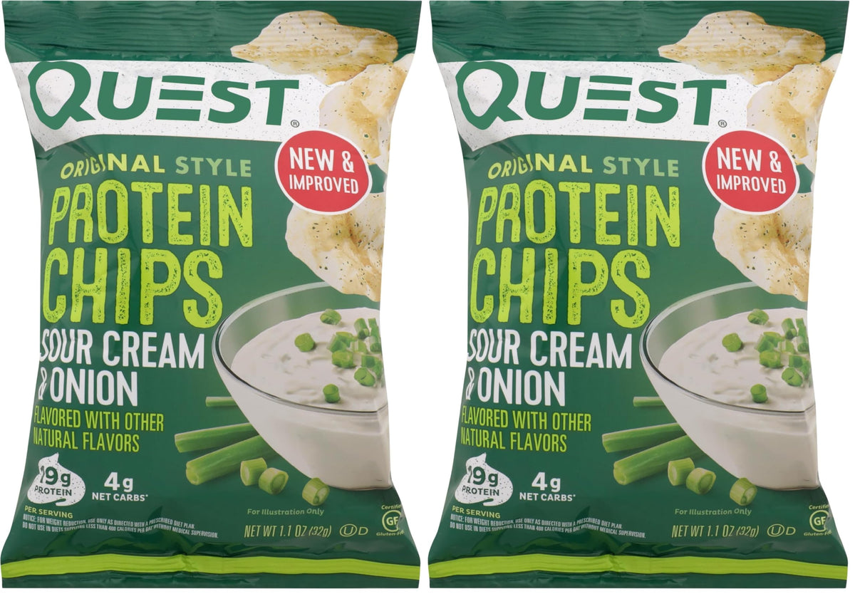 Quest Nutrition Protein Chips Variety Pack, BBQ, Cheddar & Sour Cream, Sour Cream & Onion, High Protein, Low Carb, 1.1 oz (Pack of 12)