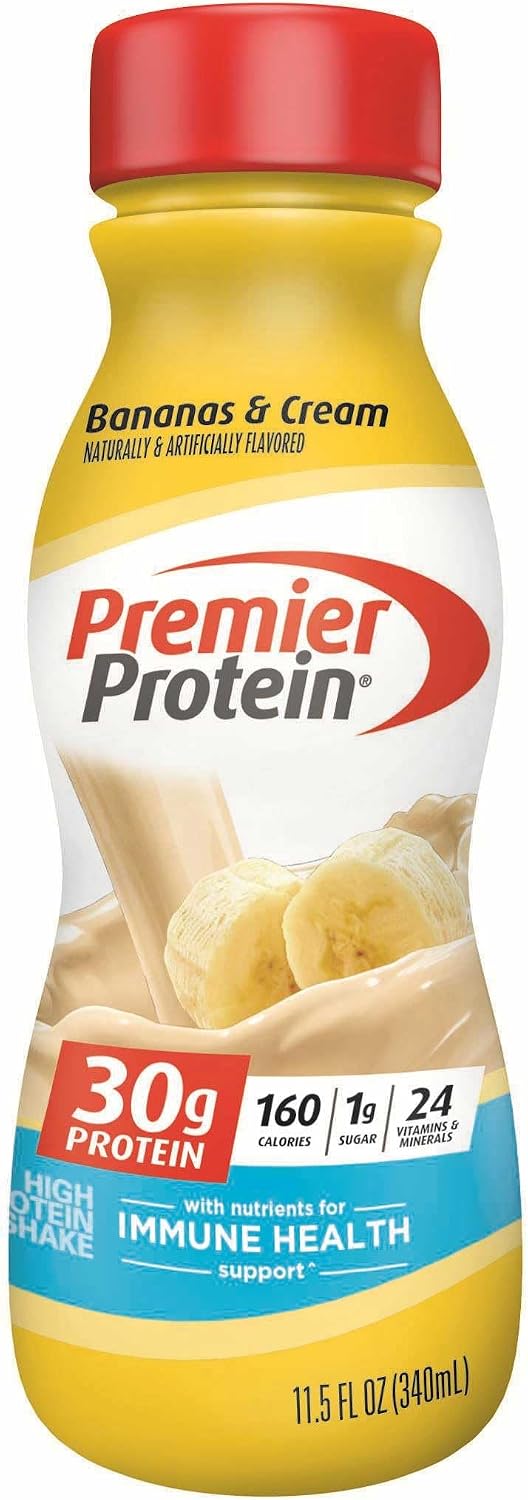 Premier Protein 30g High Protein Shake, Bananas & Cream, 12 Pack
