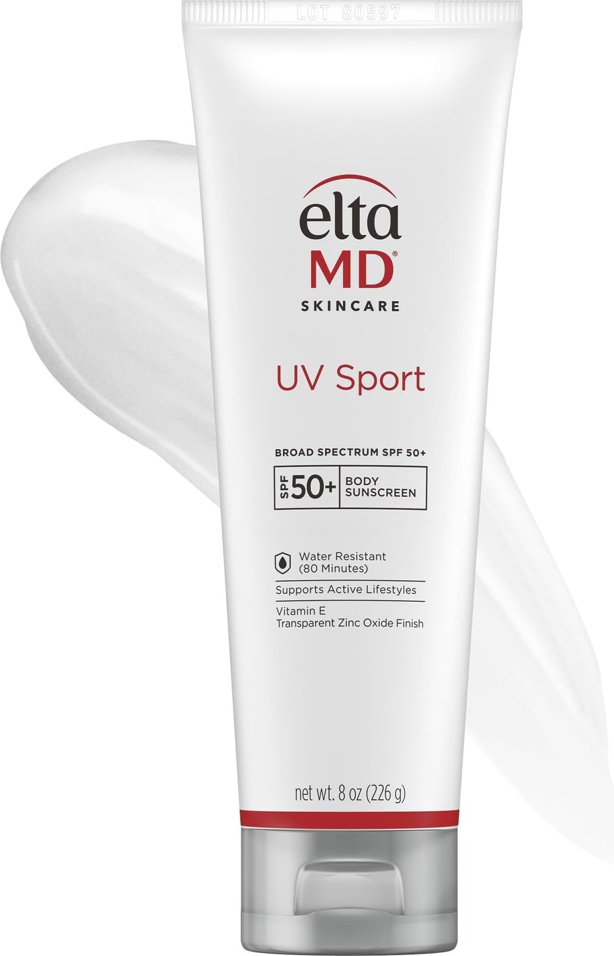 EltaMD UV Sport Sunscreen, Water and Sweat Resistant 80 Min, SPF 50
