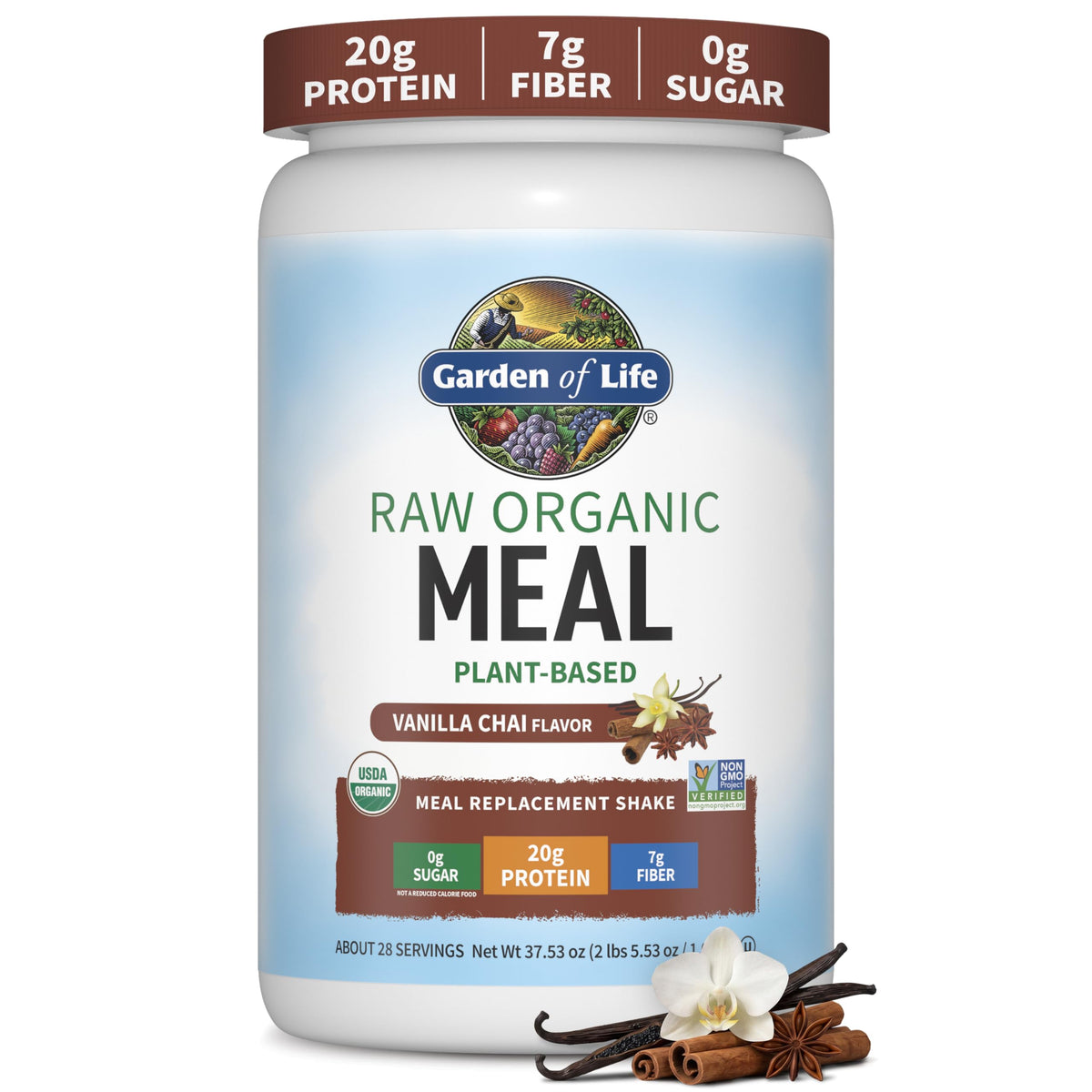 Garden of Life Raw Organic Meal Protein Powder, Vanilla, 28 Servings