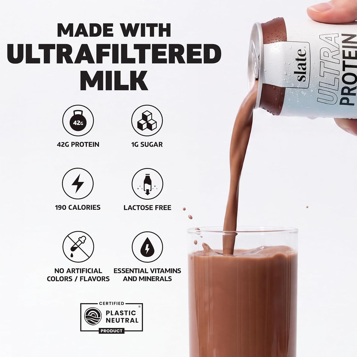 Slate Milk Chocolate Ultra 42g High Protein Milk Shake (12 Cans)