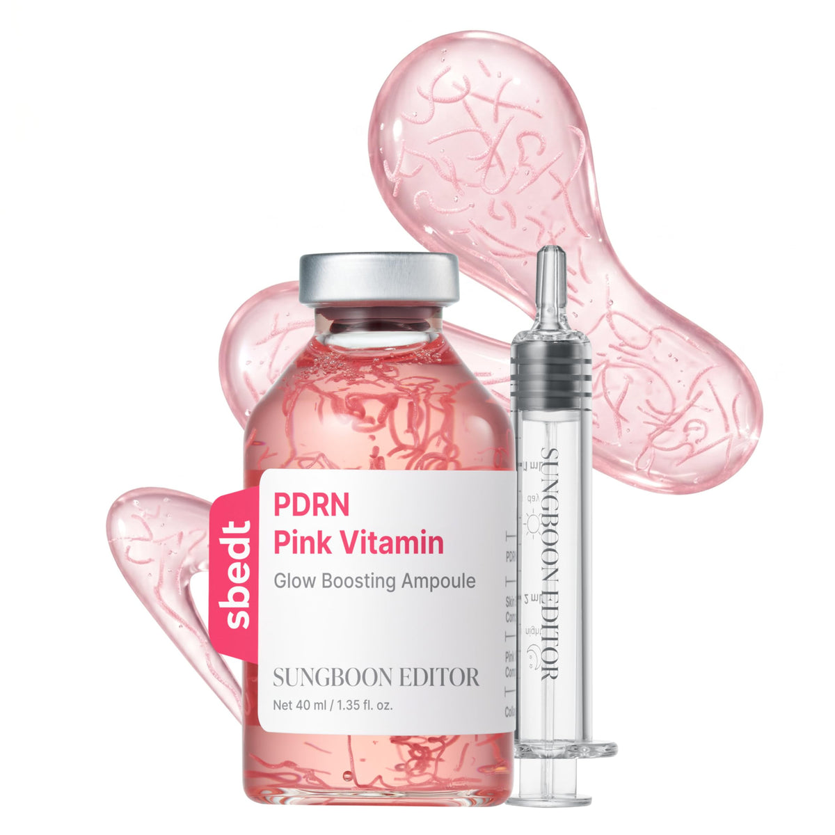 SUNGBOON EDITOR Glow Intensive Silk Peptide Ampoule, Copper Peptides Serum for Face with Collagen & Multi Peptides, Hydrating Korean Skincare Facial Serum for Smooth-Looking Skin, 1.35 fl oz