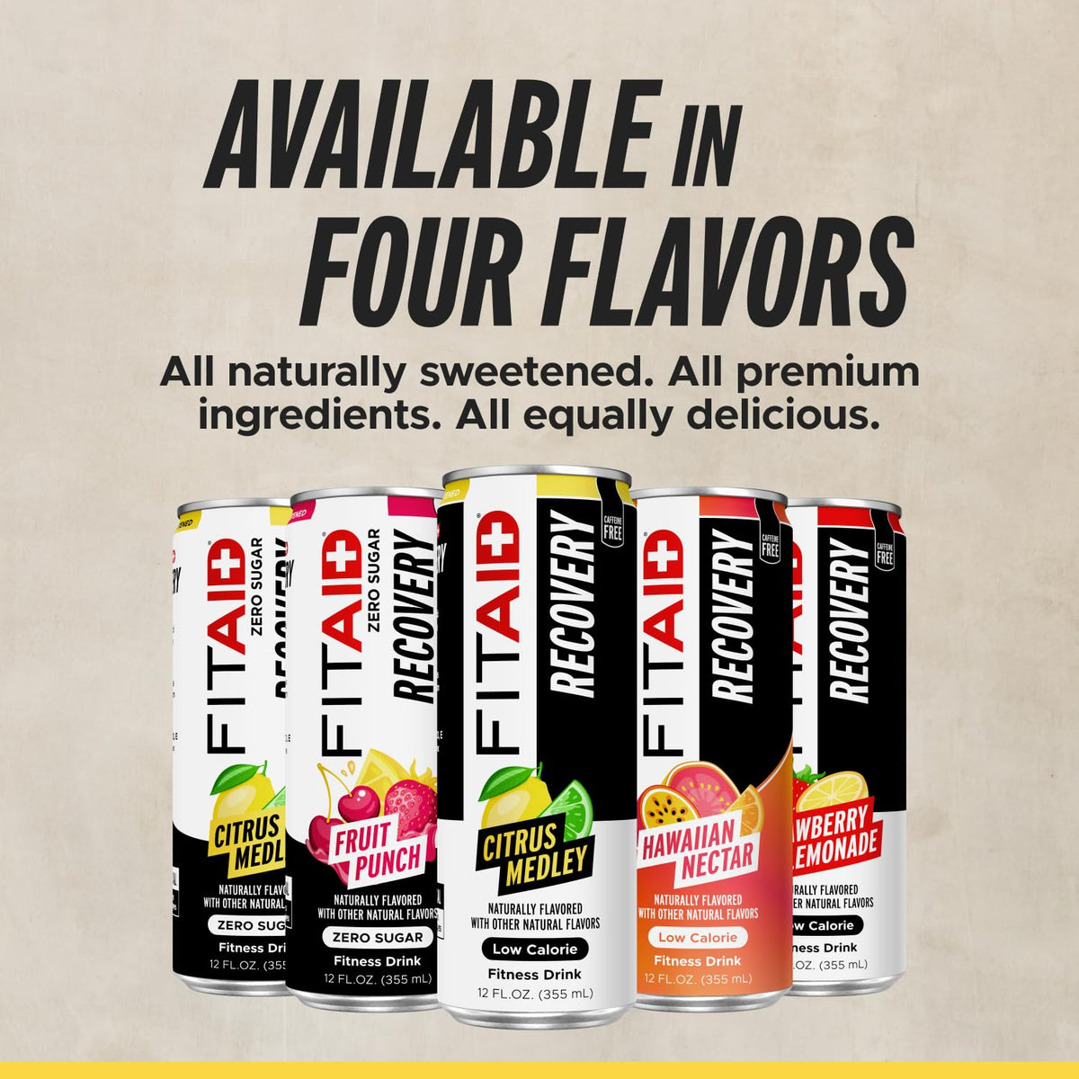 FITAID Post Workout Recovery Drink, Citrus Medley, 12 fl oz (24-Pack)