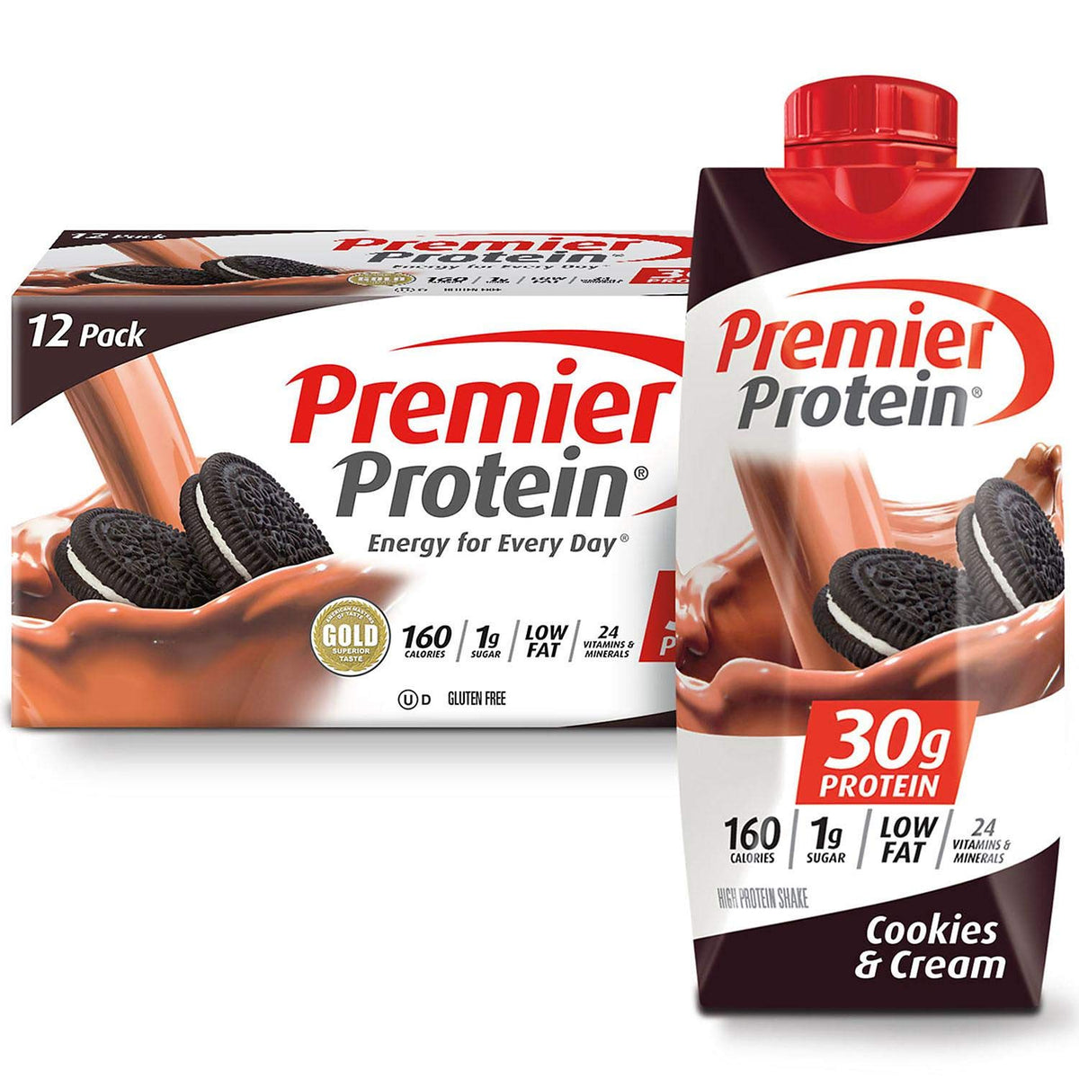 Premier Protein 30g High Protein Shake, Bananas & Cream, 12 Pack
