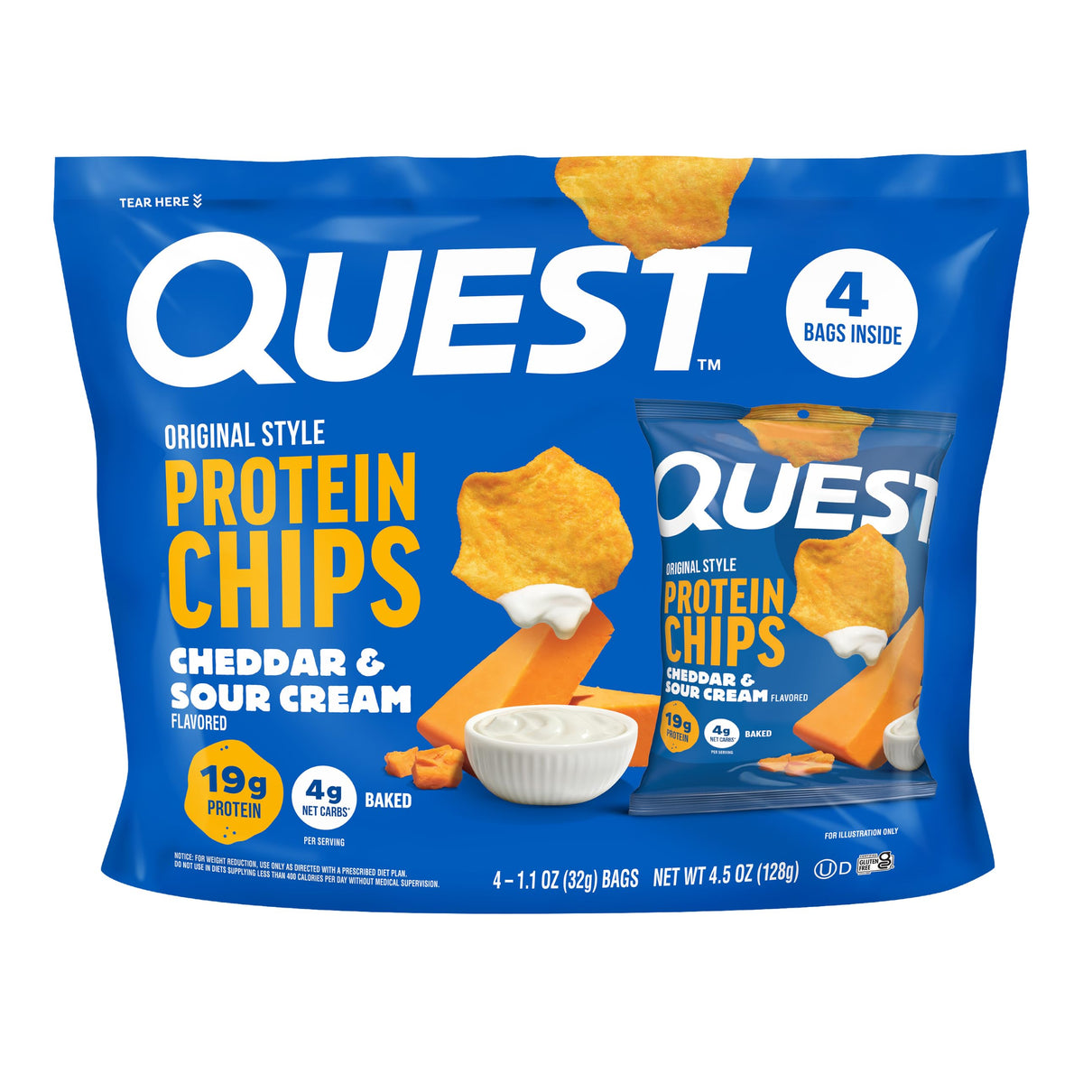 Quest Nutrition Protein Chips Variety Pack, BBQ, Cheddar & Sour Cream, Sour Cream & Onion, High Protein, Low Carb, 1.1 oz (Pack of 12)