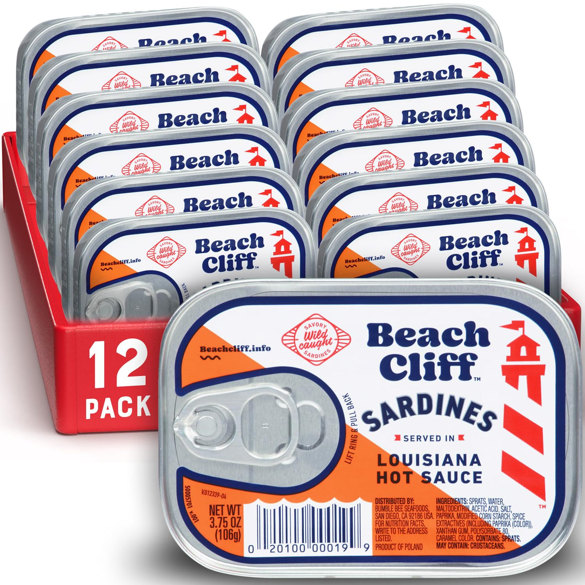 Beach Cliff Wild Caught Sardines in Water, 3.75 oz (12-Pack)