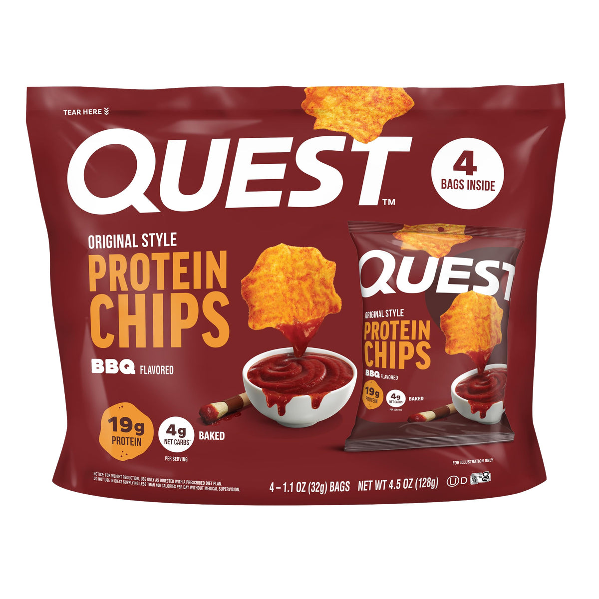 Quest Nutrition Protein Chips Variety Pack, BBQ, Cheddar & Sour Cream, Sour Cream & Onion, High Protein, Low Carb, 1.1 oz (Pack of 12)