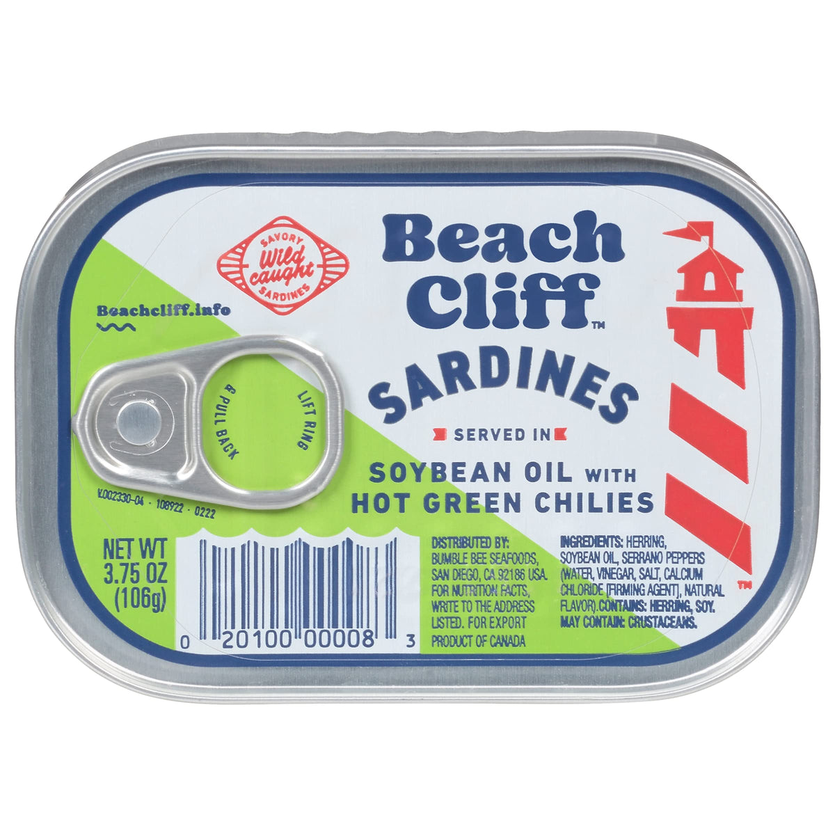 Beach Cliff Wild Caught Sardines in Water, 3.75 oz (12-Pack)