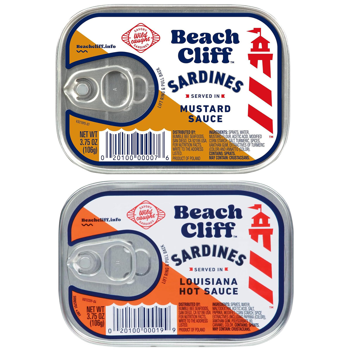 Beach Cliff Wild Caught Sardines in Water, 3.75 oz (12-Pack)