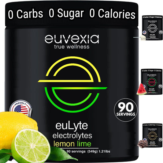 Sugar Free Electrolytes Powder Instant Hydration Drink Mix Lemon Lime