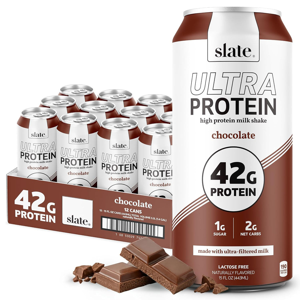 Slate Milk Chocolate Ultra 42g High Protein Milk Shake (12 Cans)
